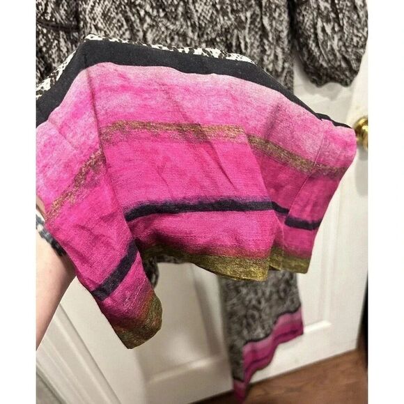 Bl^nk London Anthropologie  Animal Print Wide Leg Jumpsuit Off Shoulder Large - Picture 9 of 11